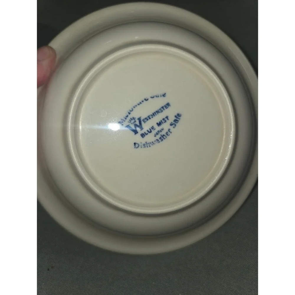 Westminster Blue Mist Cereal Bowls Set of 2 Japan Stoneware Blue White Brown
